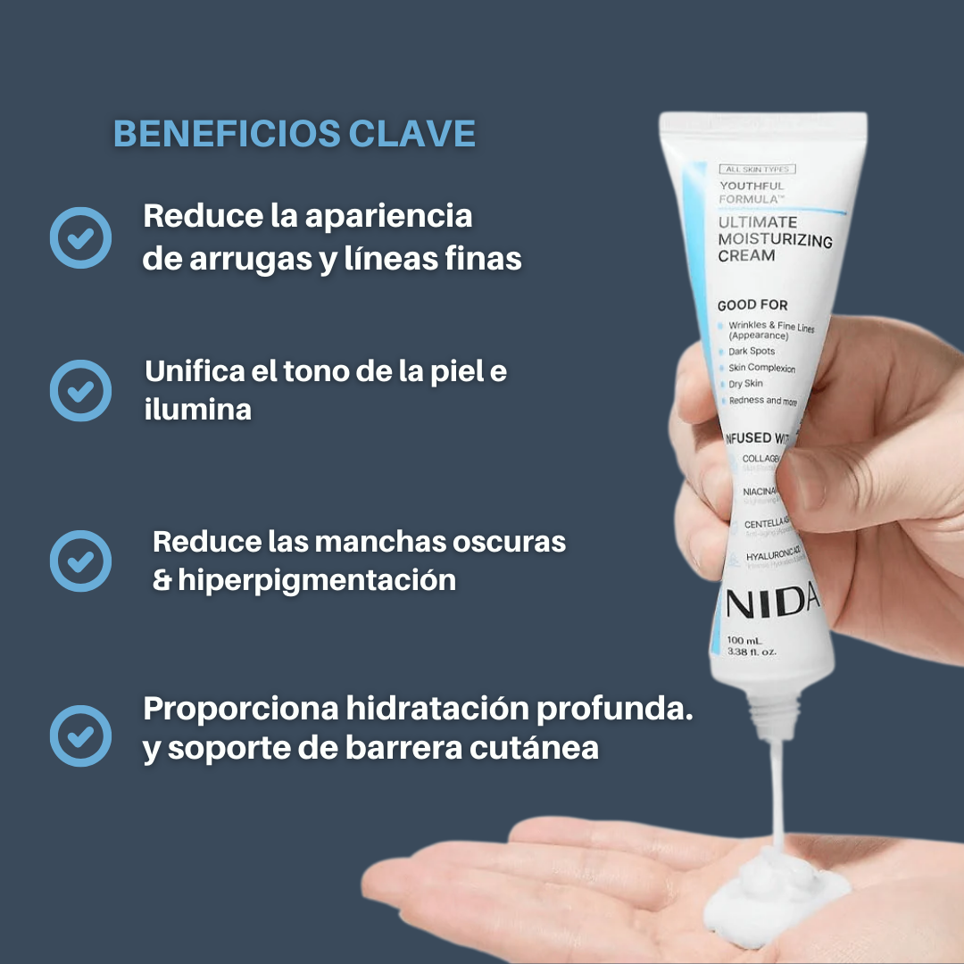 Crema Hidratante NIDA™: Despídete de esas arrugas que te envejecen en tan solo dias (Compra 2 y Obtén 1 Gratis)