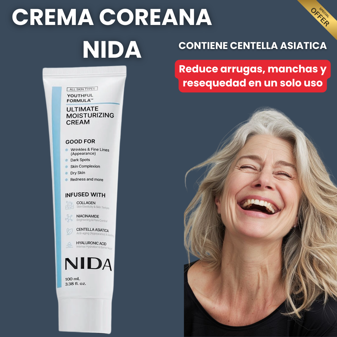 Crema Hidratante NIDA™: Despídete de esas arrugas que te envejecen en tan solo dias (Compra 2 y Obtén 1 Gratis)