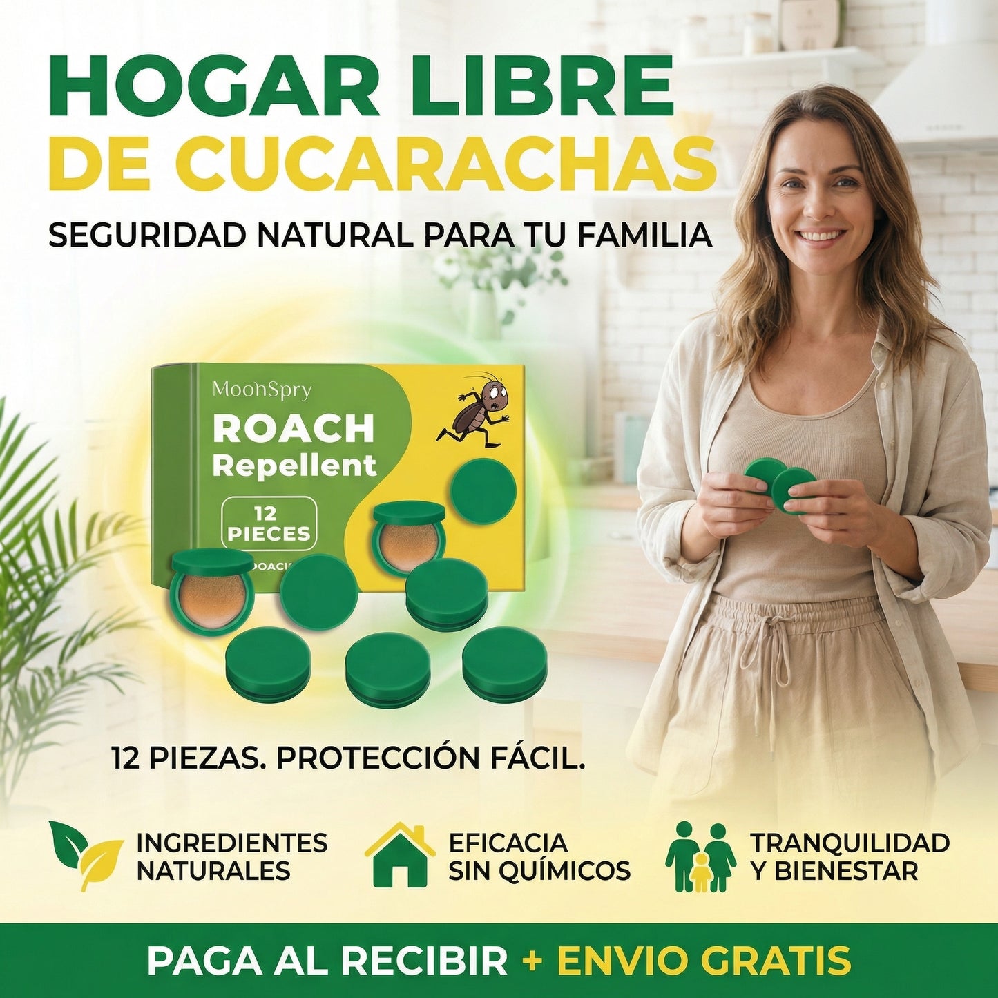 Roach Repellent® Bloquea y Mata Cucarachas 24/7