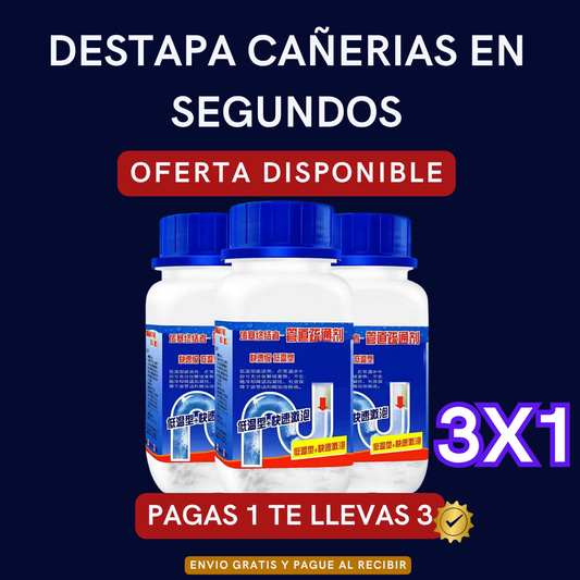 DestapaMax™ Triplepack – Polvo destapador de cañerías 3x1