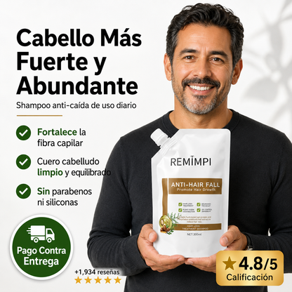 SHAMPOO REMIMPI™ — Anti-Caída · Cabello Fuerte y Abundante