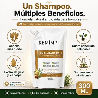 SHAMPOO REMIMPI™ — Anti-Caída · Cabello Fuerte y Abundante