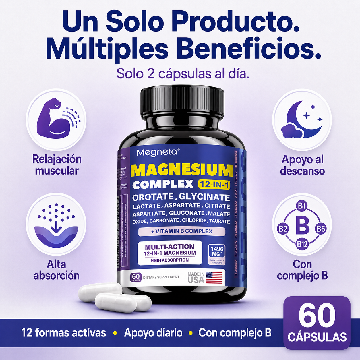 MEGNETA MAGNESIO COMPLEX™ — 12 Formas Activas