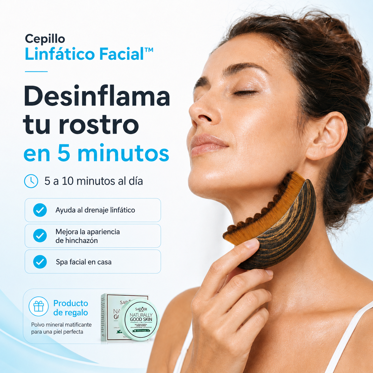 CEPILLO LINFÁTICO FACIAL™ — Desinflama Tu Rostro en 5 Minutos