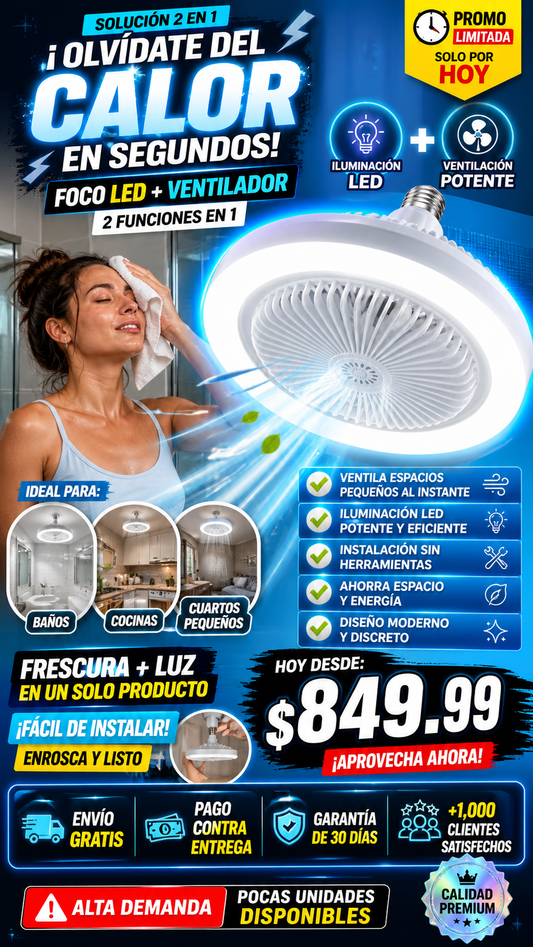 AirFlux® Foco LED con Ventilador Integrado.