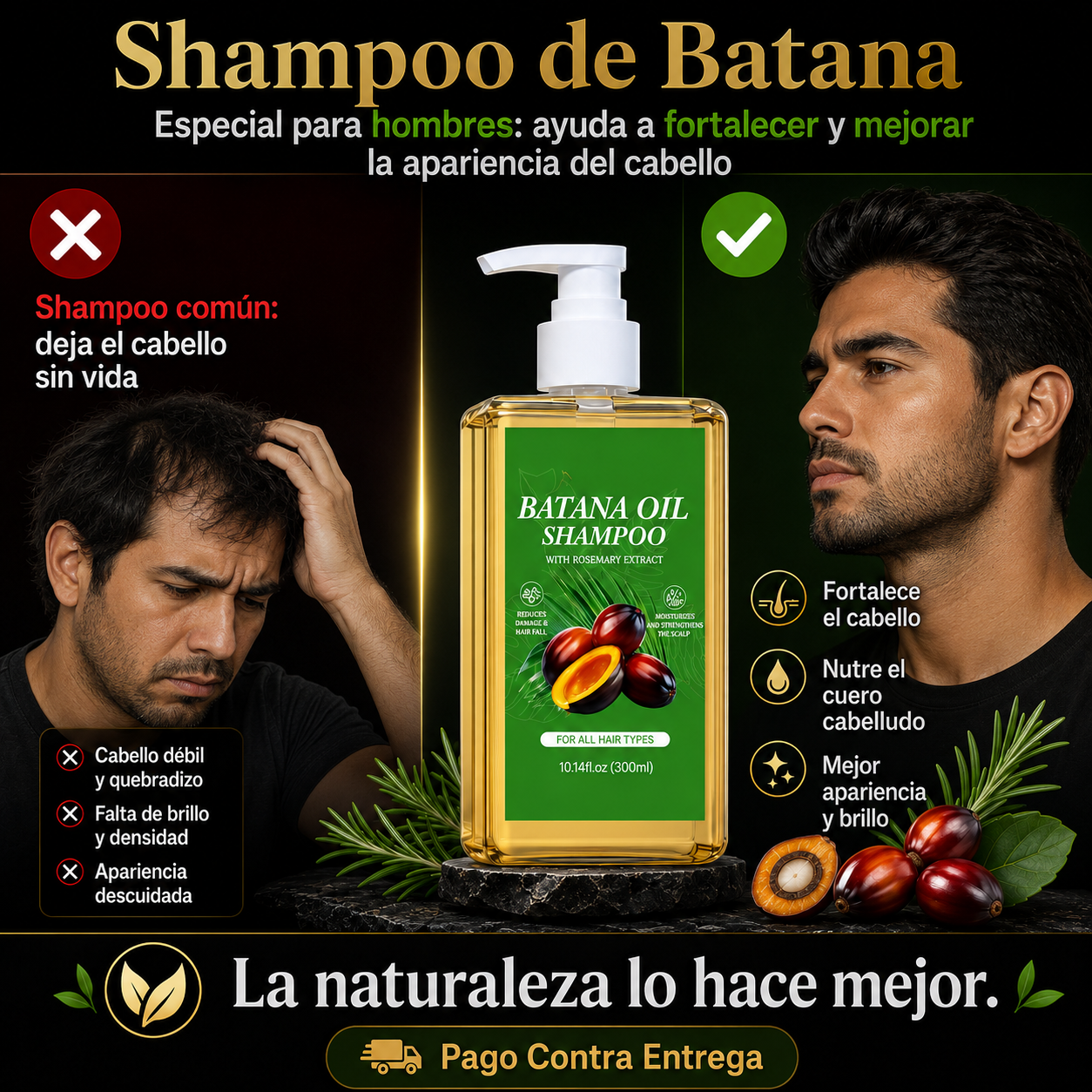 BATANA GOLD™ | DETÉN LA CAÍDA Y REVIVE TU CABELLO DESDE LA RAÍZ EN SOLO 1 SEMANA