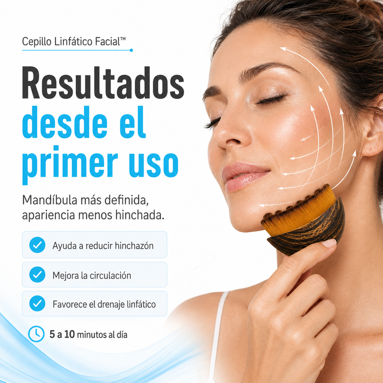 CEPILLO LINFÁTICO FACIAL™ — Desinflama Tu Rostro en 5 Minutos