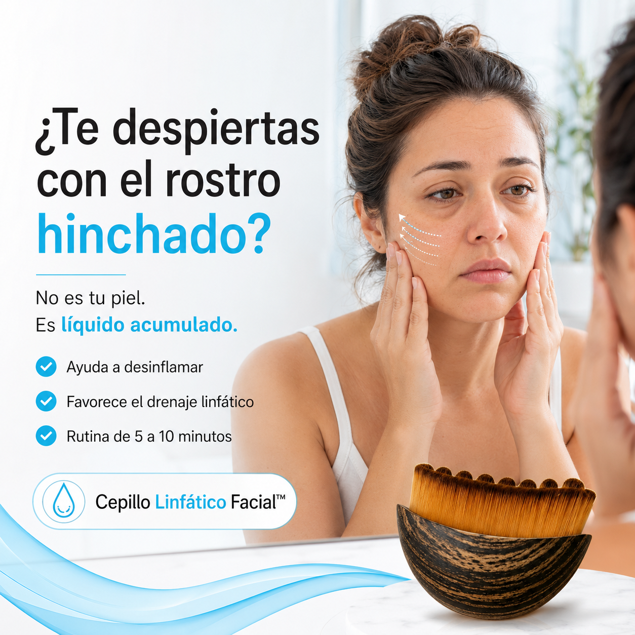 CEPILLO LINFÁTICO FACIAL™ — Desinflama Tu Rostro en 5 Minutos