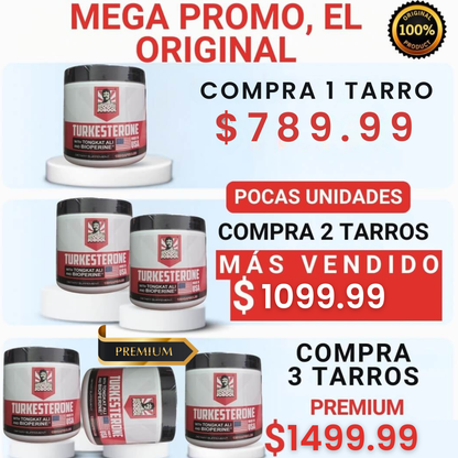 RECUPERA TU POTENCIA EN EL GYM Y EN LA CAMA CON TURKESTERONE EL ORIGINAL.®