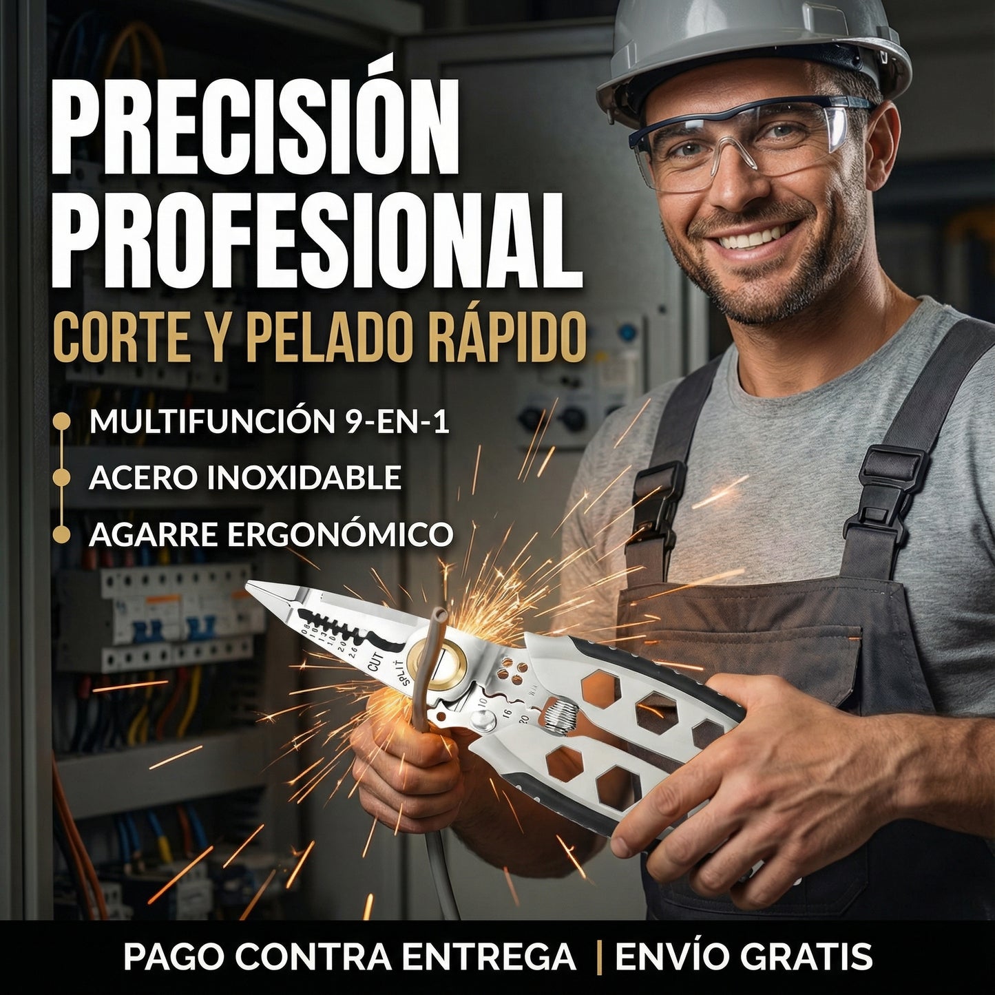 CutPro® Alicate Pelacable Multiproposito | 🎁Gafas Para Conducir de Regalo.