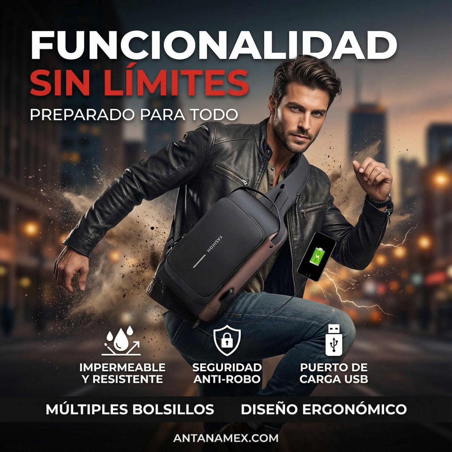 COMBO RIÑONERA IMPERMEABLE USB + AUDIFONOS M10 + SMARTWATCH DE OBSEQUIO 🎁