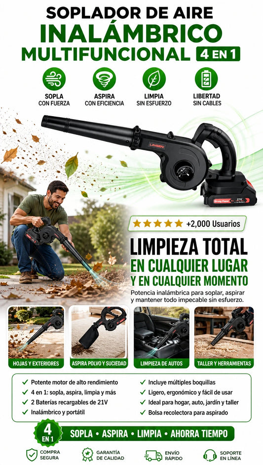 Soplador Y Aspiradora Multifuncional 2 en 1 | 60% off