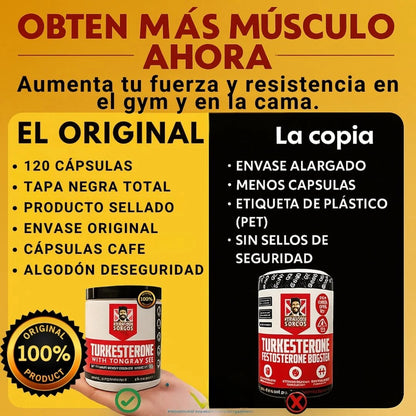RECUPERA TU POTENCIA EN EL GYM Y EN LA CAMA CON TURKESTERONE EL ORIGINAL.®