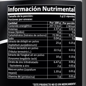 Proyectile+ | Suplemento para Hombre | Maca, Shilajit y Tribulus terrestris
