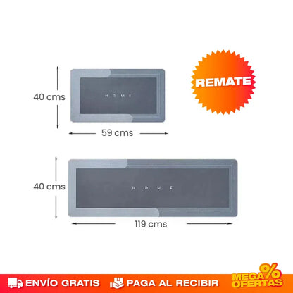 CleanStep™ COMBO DE 2 ALFOMBRAS ANTIDESLIZANTES, SUPER ABSORBENTES PARA COCINA O BAÑO