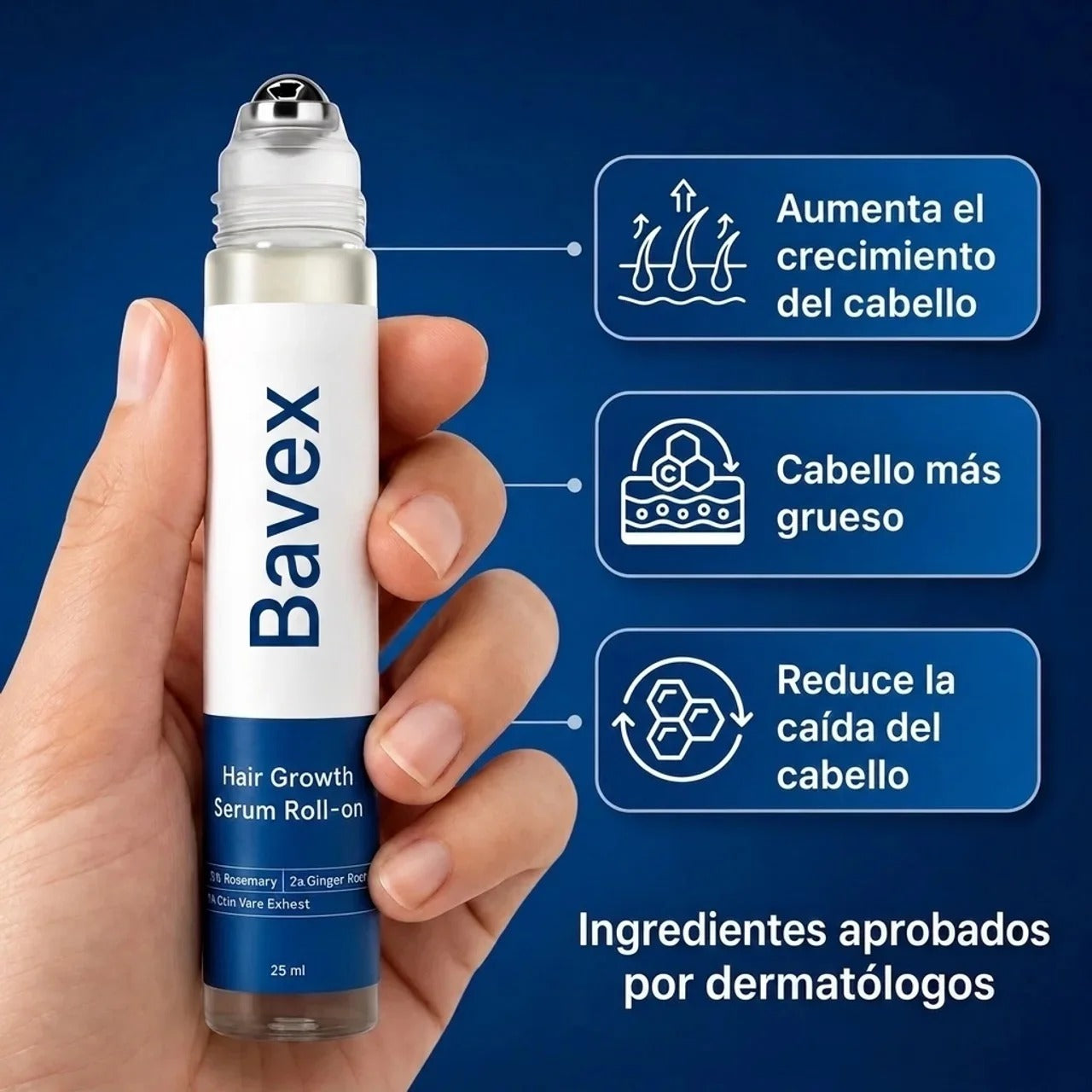 BAVEX HAIR SERUM™ — Sérum Capilar Roll-On