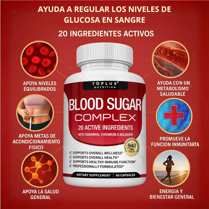 BLOOD SUGAR SUPLEMENTO - AYUDA A REGULAR TU GLUCOSA Y MEJORAR TUS NIVELES DE AZUCAR