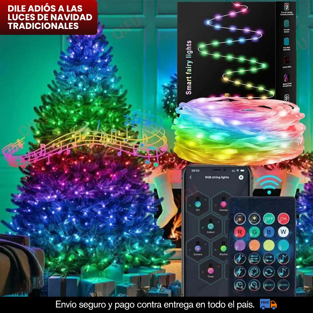LUZ NAVIDEÑA LED INTELIGENTE BLUETOOTH 5 METROS / 10 METROS / 20 METROS