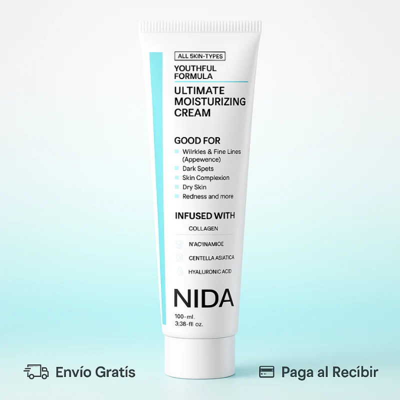 NIDA™: Crema Hidratante Avanzada con Colágeno, Niacinamida, Centella Asiática y Ácido Hialurónico (Compra 2 y Obtén 1 Gratis)💧.