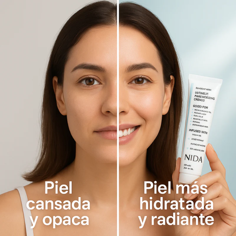 NIDA™: Crema Hidratante Avanzada con Colágeno, Niacinamida, Centella Asiática y Ácido Hialurónico (Compra 2 y Obtén 1 Gratis)💧.