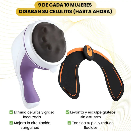 MASAJEADOR ANTI-CELULITIS + ELECTRO ESTIMULADOR DE GLUTEOS + EBOOK 7 CLAVES DE FAMOSAS PARA UNA PIEL TOP 🎁