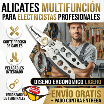 CutPro® Alicate Pelacable Multiproposito | 🎁Gafas Para Conducir de Regalo.