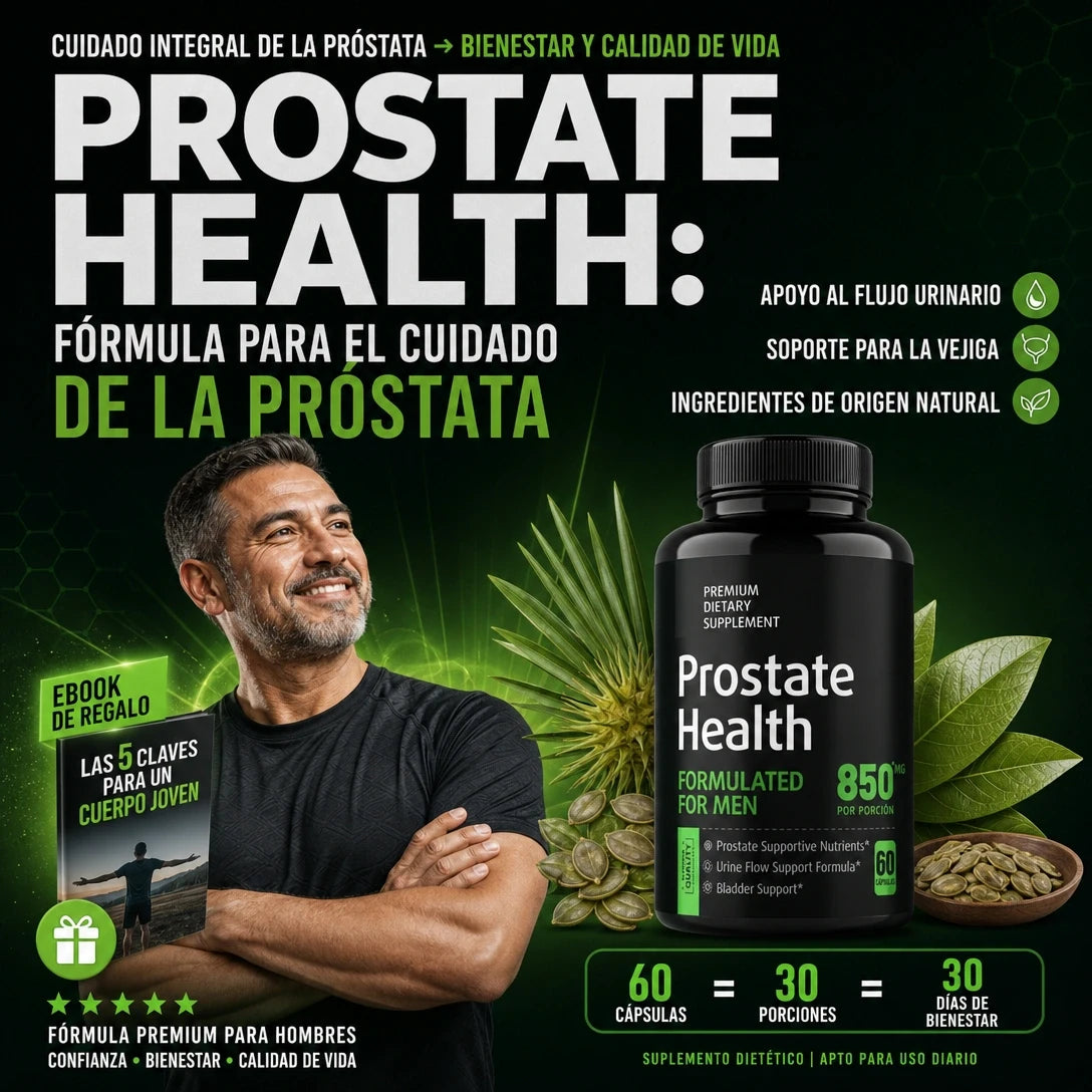 Prostate Health® Apoya tu Salud Prostática y Urinaria de Forma Natural.