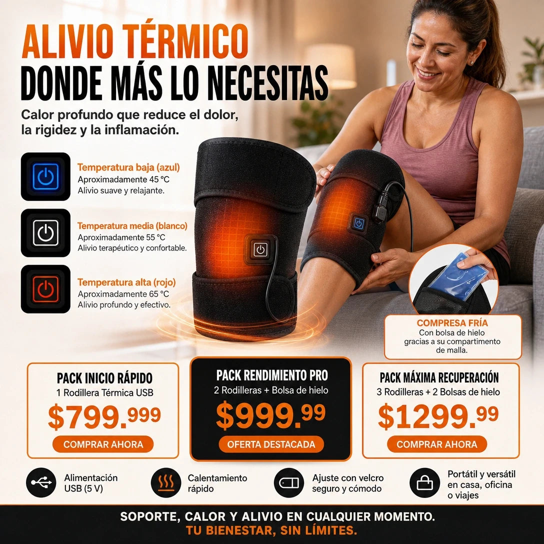RODILLERA TÉRMICA CON CALEFACCIÓN™ — Infrarrojos + Calor