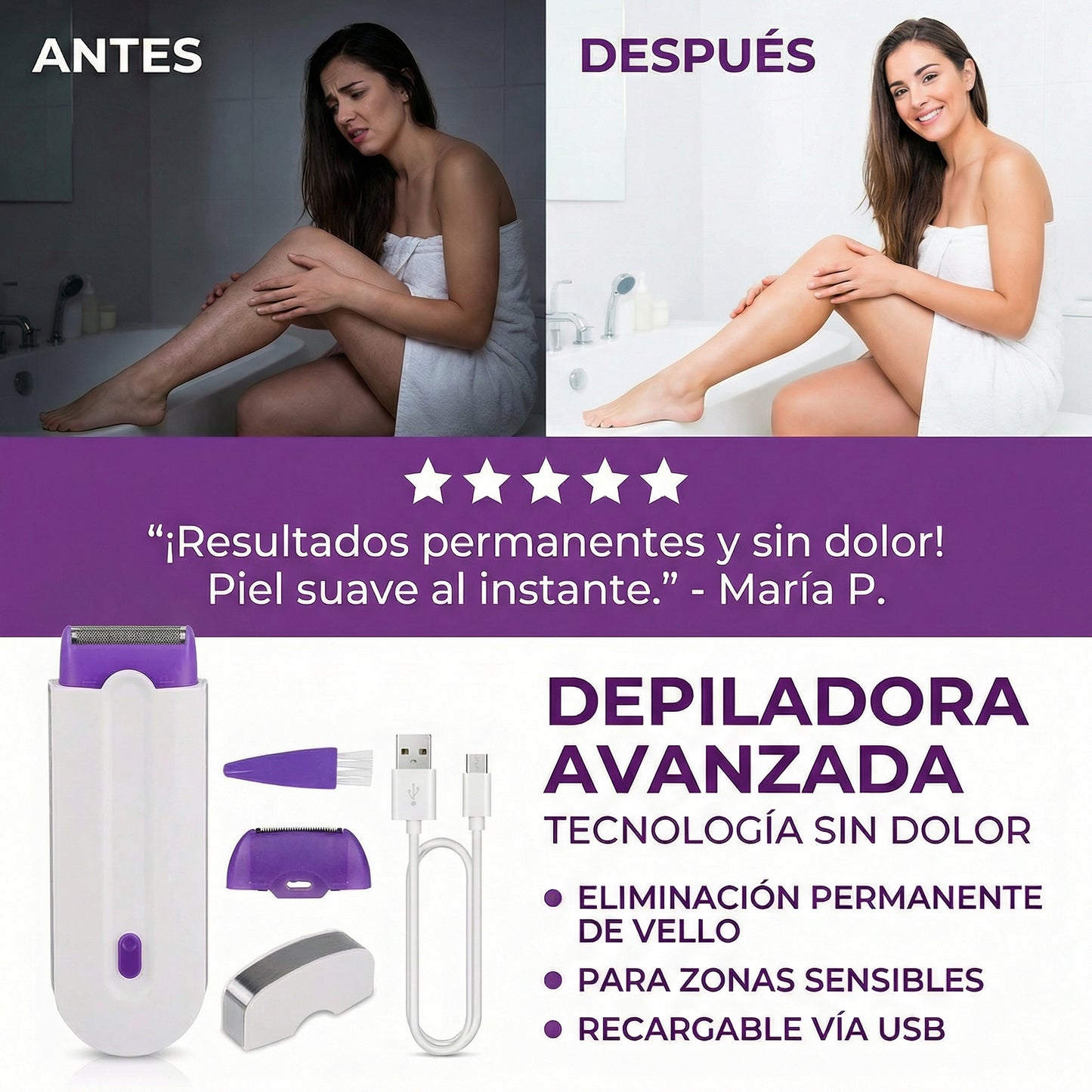 Depiladora Venus™ | Quita el Vello de Raíz y Cuida tu Piel