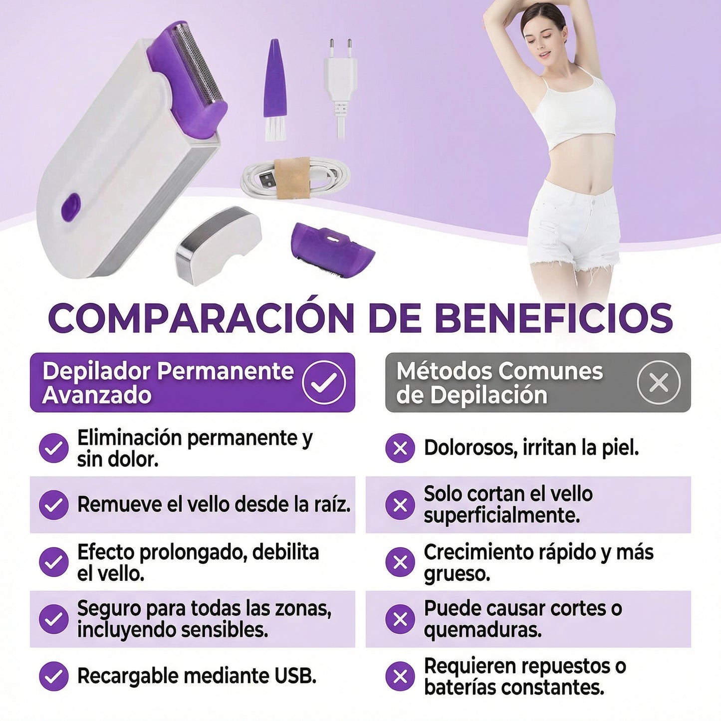 Depiladora Venus™ | Quita el Vello de Raíz y Cuida tu Piel