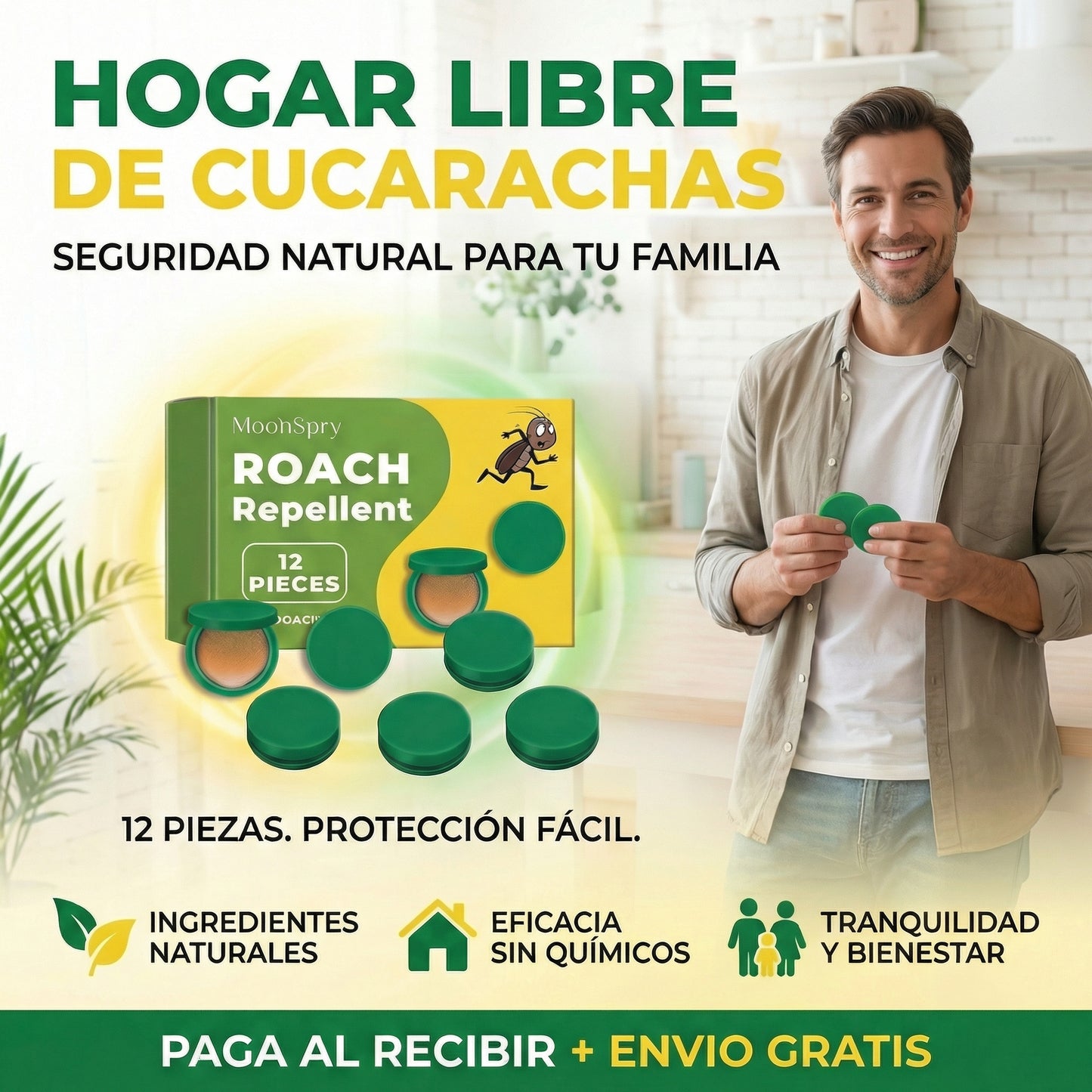 Roach Repellent®  Bloquea y Mata Cucarachas 24/7